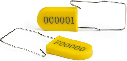 50PCS Plastic Padlock Security Seals Metal Wire Padlocks Electric Meter Seal Disposable Anti-Tamper Lock Numbered Anti Tamper Tag Hasps Yellow