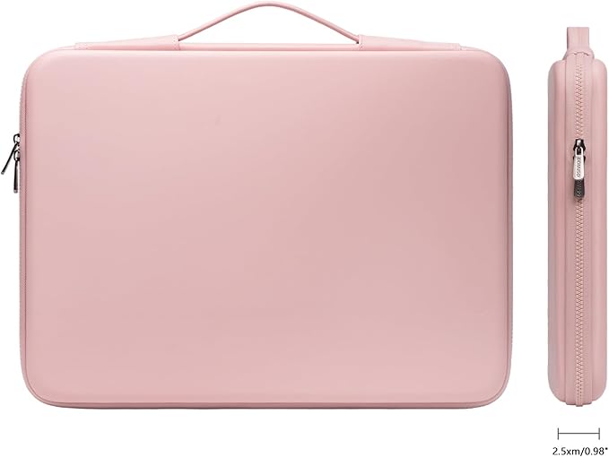 DOMISO 15.6 inch Laptop Sleeve with Handle Shockproof Waterproof EVA Protective Case for 15.6" Yoga 720 IdeaPad 310 320 ThinkPad T570/Legion 5 Gen 6/HP Envy 15/15.6" Notebooks, Pink