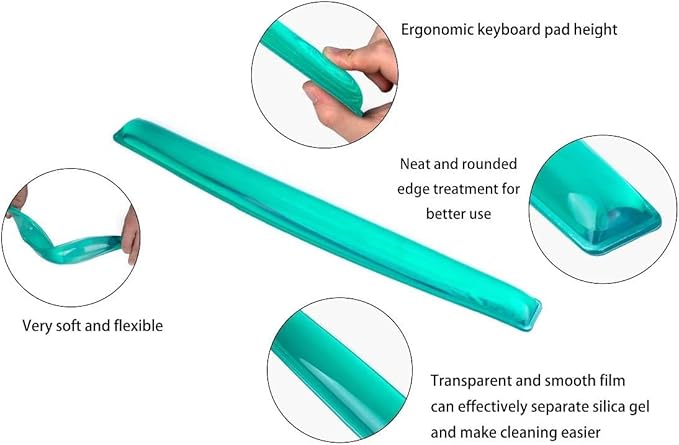 Silicone Gel Keyboard Wrist Rest Set Plus Keyboard & Mouse Wrist Support Pad Office, Computer, Laptop, Mac - Durable, Comfortable and Pain Relief