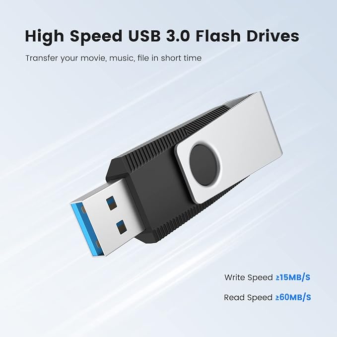 Aiibe 16GB USB 3.0 Flash Drive 10 Pack - Thumb Drives Memory Stick in 5 Mixed Colors (Black, Red, Cyan, Green, Purple)
