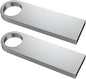 ABLAZE 16GB Flash Drive 2 Pack, Metal USB 2.0 Thumb Drives with Keychains USB Stick Pendrive (Sliver)