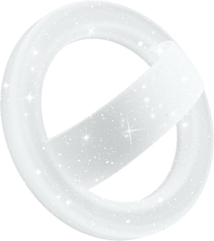 GONEZ Magnetic Phone Grip Compatible with MagSafe, Removable Silicone Loop Grip, Phone Ring Holder for Back of Phone for iPhone 16/15/14/13/12 Series, Glitter White