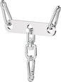 Double to Single Adaptor Plate for Cable Pulley Machines Durable Solid Stainless Steel with 3 Carabiners Suitable for Dual Cable Machines LAT Pulldown, Shoulder & Biceps Exercises
