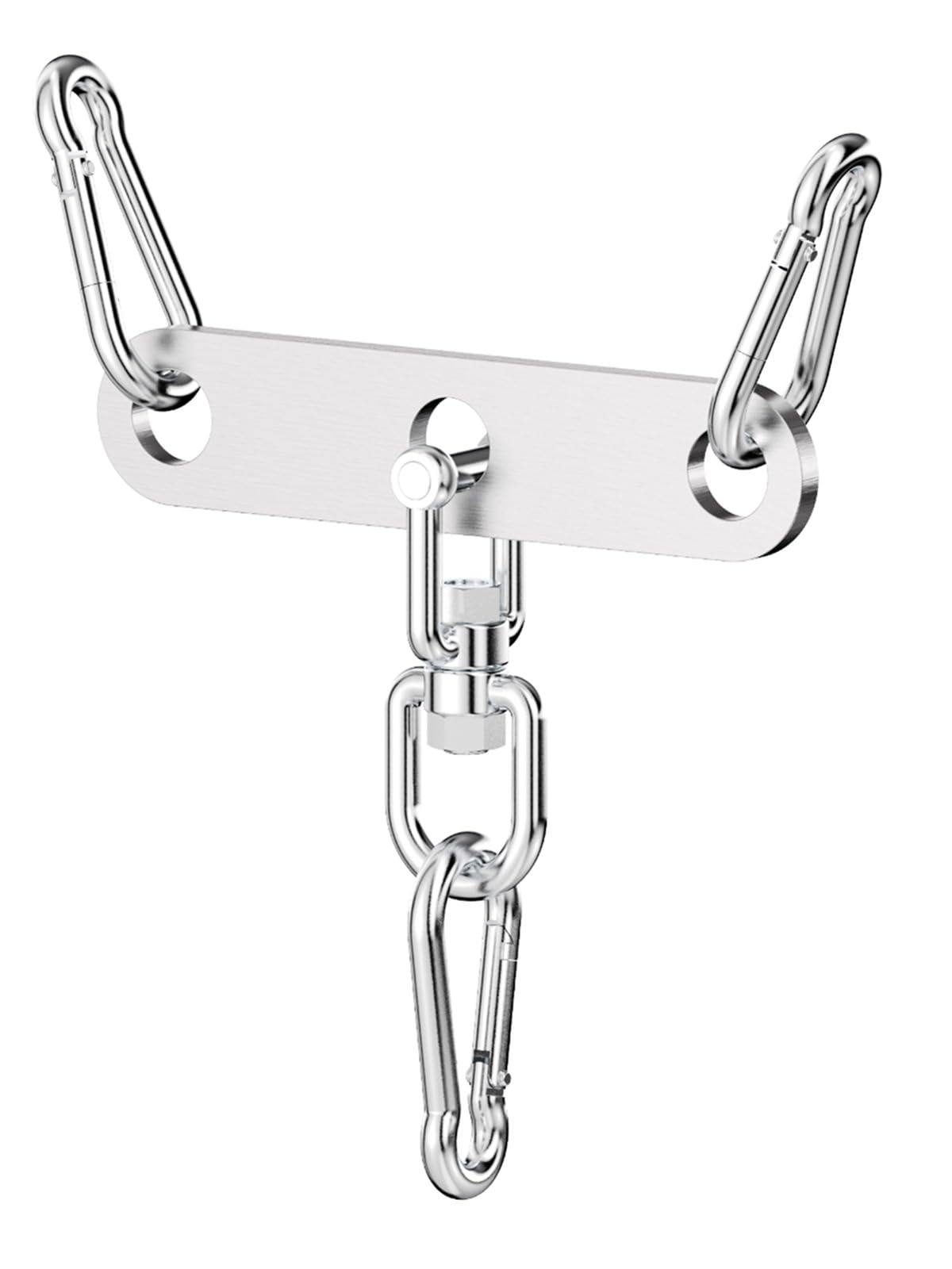 Lights Mountain Adjustable Double to Single Pulley Adapter Plate – Multi-Slot Stainless Steel Cable Machine Connector with 3 Carabiners for LAT Pulldown, Biceps, Triceps & Functional Fitness