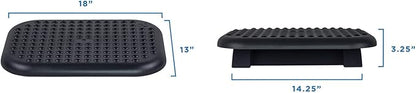 Mount-It! Ergonomic Foot Rest Under Desk | Adjustable Tilt Footrest with Textured Massage Surface | Work Footstool Under Office Desk Foot Support - Black