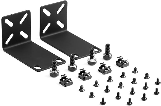 Rack Mount Kit for 12.6 inch Switches, Adjustable Rack Ears for Netgear, Cisco, D-Link, TRENDnet and Dell Products, Mount 12.6" Wide to 19" Equipment, Adjustable Hole Distance 14-30mm