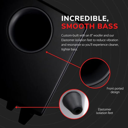 Audioengine S8 250W Wireless Subwoofer Kit with Built-in Amplifier (Wireless Kit, Black)