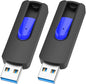 JUANWE 128GB 2 Pack USB Flash Drives, Thumb Drive Retractable Slide USB 3.0 Flash Drive, Memory Sticks USB Drive Portable with Lanyard Hole, Jump Drive for Srotage & Backup (128 GB 2 Pack)