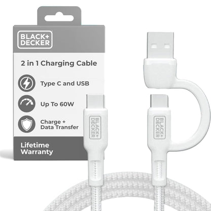 BLACK+DECKER USB C Multi Charging Cable, Fast Multi Charger Cable w/Adapter
