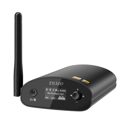 1Mii DS500 Hi-Res Bluetooth 5.3 Receiver, 32-Bit/384kHz Audiophile DAC, Lossless LDAC & aptX HD, OLED Display, Built-in EQ, RCA/Optical/Coaxial Out for Home Stereo, AV Receiver & Amplifier