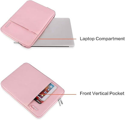 MOSISO Laptop Case 13 inch, 13 inch Laptop Sleeve Compatible with MacBook Air M4 M3 M2 M1 2025-2018 / Pro M2 M1 2025-2016, Polyester Vertical Computer Sleeve Bag with Pocket, Pink