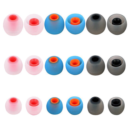 TSZYYM Earbud Tips Ear Bud Tips Soft Anti Slip Washable and Reusable Silicone Replacement Earbud Tips Fit Most in-Ear Earbuds(Inner Hole 3.8mm -5.1mm) 18pcs S M L