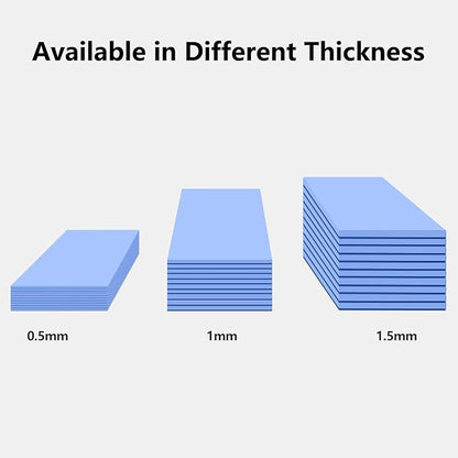 UCEC 30PCS Silicone Thermal Pads GPU, Reusable CPU Thermal Pad GPU Thermal Pads SSD Thermal Pad, Conductive Heatsink 0.5/1.5/ 1mm Thermal Pad for Chip LED IC Heat Conduction, Blue