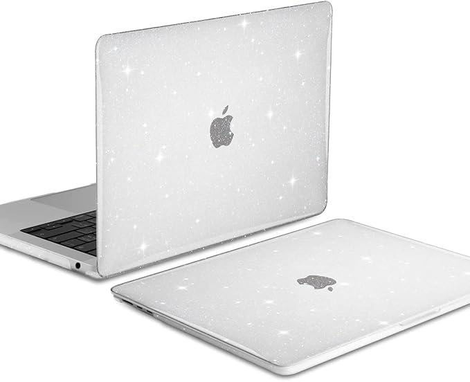 iCasso for MacBook Air 13 inch Case 2025 2024-2022 Release M4 A3240 M3 A3113 A2681 M2 with Liquid Retina Display, Hard Plastic Shell for Mac Air 13.6, Keyboard Cover&Screen Protector, Clear Glitter