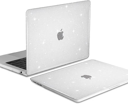 iCasso for MacBook Air 13 inch Case 2025 2024-2022 Release M4 A3240 M3 A3113 A2681 M2 with Liquid Retina Display, Hard Plastic Shell for Mac Air 13.6, Keyboard Cover&Screen Protector, Clear Glitter