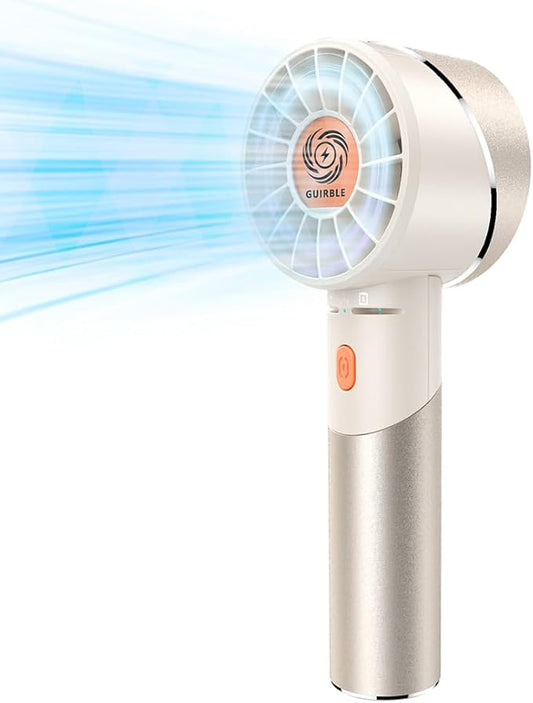 Handheld Fan,Portable Turbo Fan,Powerful Personal Fan(7000rpm High-Speed Motor,Battery Work 3-16 H),USB Rechargeable Mini Handheld Fan for Travel/Outdoor/Gift/Makeup (Beige)