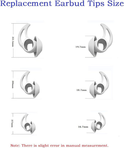 3 Pairs Earbuds Replacement Tips Large，Silver Earbud Tips ，Silicone Eartips Compatible with Bose QuietComfort and Sport Earphones