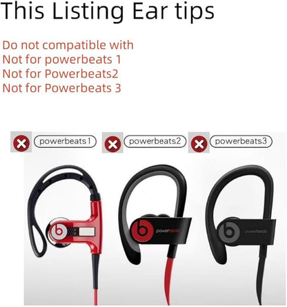 Replacement Ear Tips for Beats Urbeats2.0 Tour2.0 ibeats Beats x, Beats Flex Secure Fit for Powerbeats Pro Silicone Earbuds Washable Sweat-Resistant Noise Isolation 8 Pairs (Black)