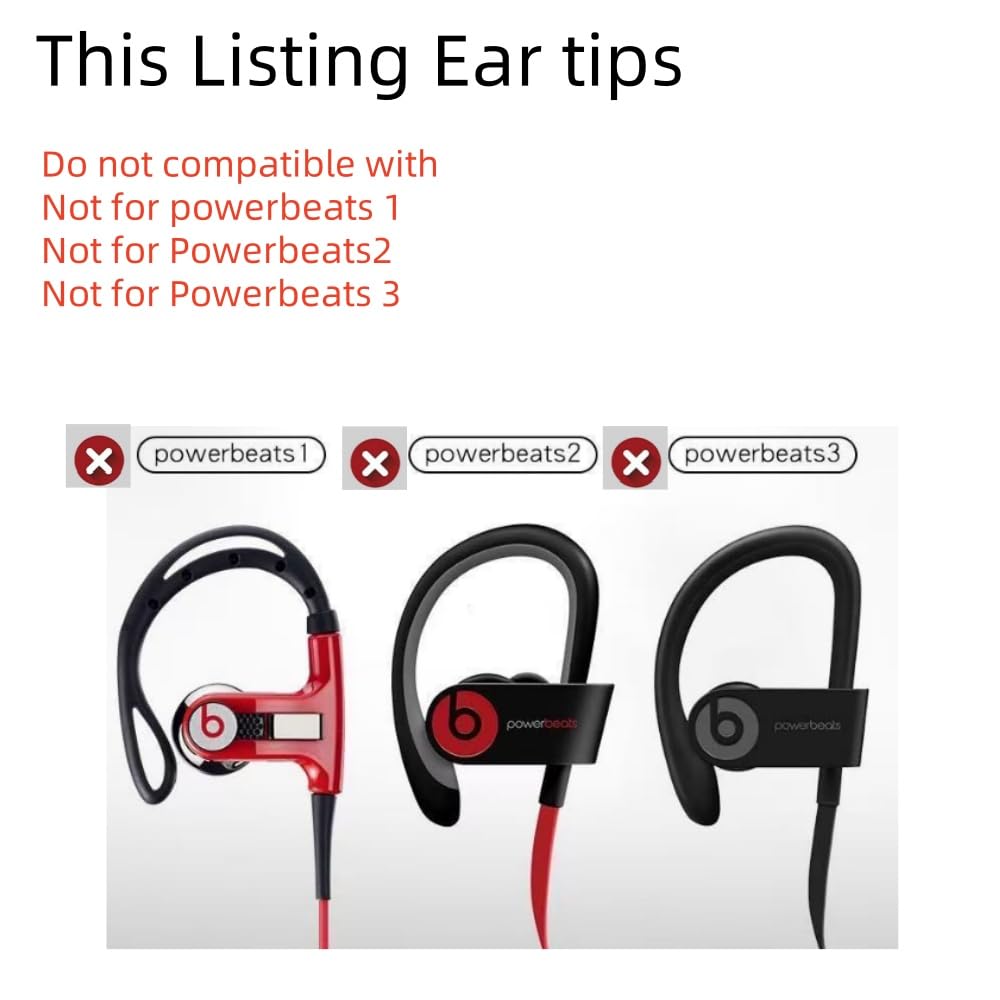 Aginkgo Replacement Ear Tips for Beats Urbeats2.0 Tour2.0 ibeats Beats x, Beats Flex Secure Fit for Powerbeats Pro Silicone Earbuds Washable Sweat-Resistant Noise Isolation 8 Pairs (Black)