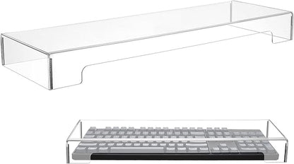 Tofficu Keyboard Cover Acrylic Covers Dust: Clear Computer Keyboard Cover - Anti-Cat Protector - Tablet Keyboard Case for Standard Size PC Computer Desktop (18.5x5.9x1.8 Inch)