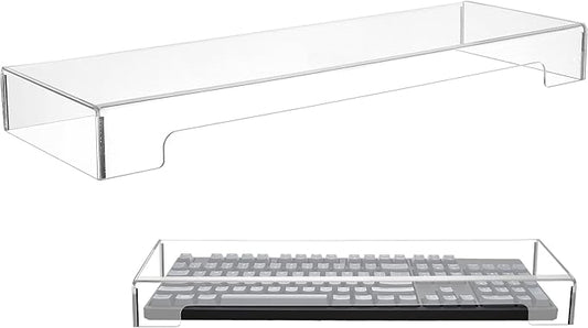 Tofficu Clear Acrylic Keyboard Dust Cover for Desktop Full Size Keyboard 4X4X1.9 Inch Waterproof Protective Cover for 104 Keys