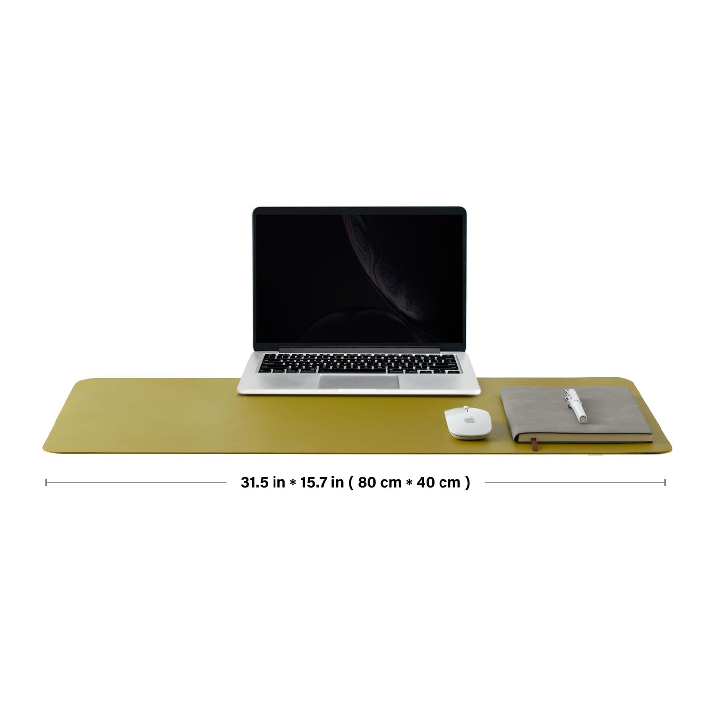 Cork Desk Mat - Dual-Sided Desk Pad for Office and Home - Desk Organization and Accessories - Ideal for Large Mouse Pad and Desk Mats on Top of Desks(Olive Green,80cmx 40cm)