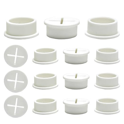 Desk Grommet, 1 in 25 mm Silicone Rubber Grommets, White Desk Hole Cover for Cables, Flexible Wall Cord Pass Through Grommet for Office Table Computer Home Furniture Wire Organizer-15 Pcs