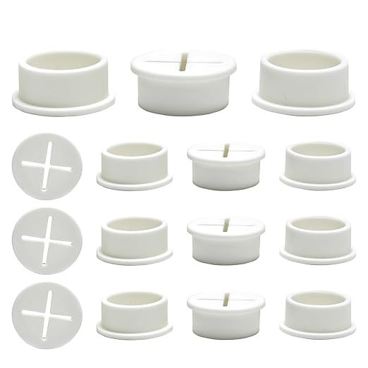 BOPOREAE Desk Grommet, 1 in 25 mm White 15 Pcs Silicone Rubber Grommets