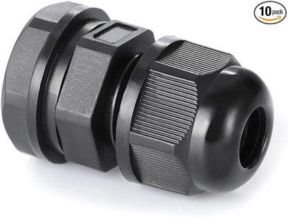 PENGLIN Cable Glands 1/4" NPT Nylon Cable Connector, Strain Relief Cord Connector, IP68 Waterproof Adjustable Locknut (1/4 Inch (10-Pack))
