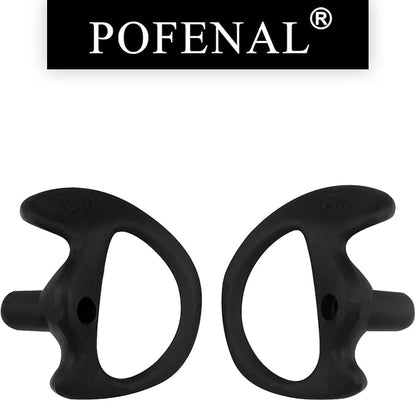 Silicone Replacement Earmold for Motorola/Baofeng/Retavis Radios - Police Walkie Talkie & Law Enforcement Soft Earpiece Inserts (8 Pair, Black - 2L/4M/2S)