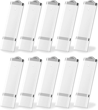 KEXIN 8 GB Flash Drive 10 Pack 8GB USB Flash Drive Thumb Drive Jump Drive Pen Drive Memory Stick 10 Pack White