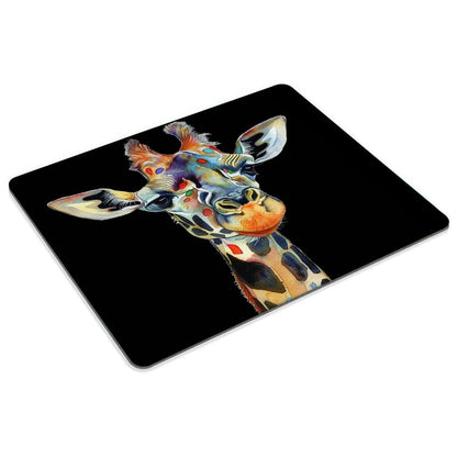 Square Mouse Pad Colorful Artistic Giraffe-1,Gaming Mouse Pads for Desk,Soft Computer Waterproof Non-Slip Mouse Mat