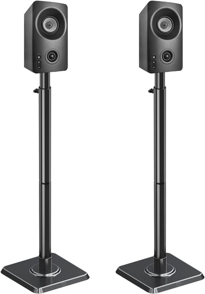 Mounting Dream Speaker Stands - Height Adjustable Speaker Stand for Vizio, Polk, JBL, Sony, Speaker Stands Pair with Wire Management (Holds up to11LBS Per Stand)