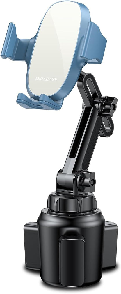 Miracase Cup Phone Holder for Car, [Upgraded Version] Adjustable Long Neck Car Cup Holder Phone Mount Cradle Friendly Compatible with iPhone Samsung Google and All Smartphones, Light Blue