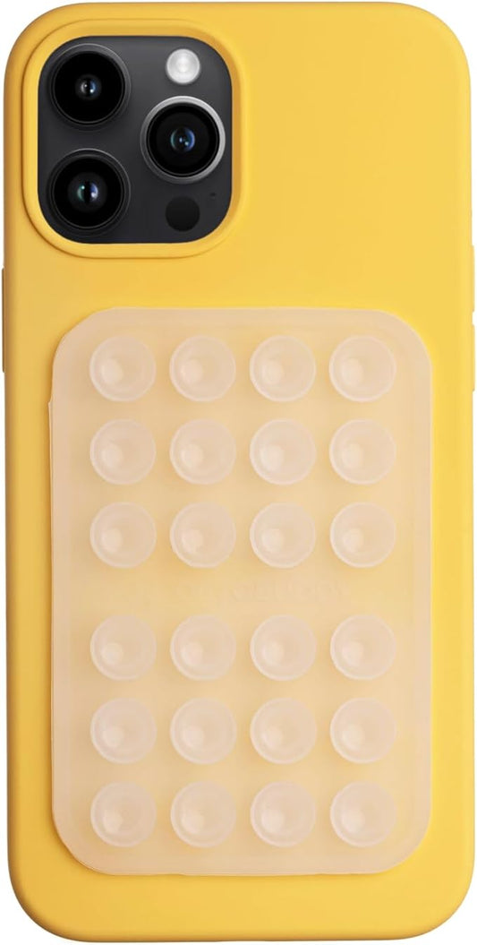 OCTOBUDDY Classic - Silicone Suction Phone Case Adhesive Mount - Hands-Free, Strong Grip Holder for Selfies & Videos - iPhone & Android Compatible - 2.25″ x 3.25″, Transparent