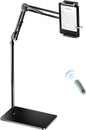 Floor Stand for Kindle with Remote Page Turner, Holder Stand for Reading in Bed with Clicker – for Kindle Paperwhite, Oasis,Tablet, iPhone and More 4.7-11 inch,Green Remote
