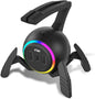 KIWIFOTOS Mouse Bungee RGB Gaming Mouse Cord Holder Controller, Upgraded Flexible Cable Management Smart RGB LED Lights 2 Port USB Hub & 1 Type-C, Spider Mouse Wire Holder