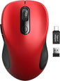 Trueque Wireless Mouse for Laptop, Ergonomic 6-Button Mouse, Pure White