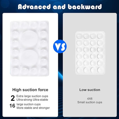 ZYCCER Double Sided Silicone Suction Phone Holder Mount,Compatible with iPhone and Android Cases Hands-Free Mirror Shower Phone Mount Strong Grip Holder (White, Single Sided 1PCS)