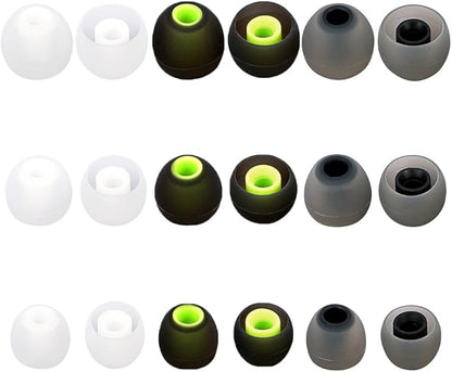 Earbud Tips Ear Bud Tips Soft Anti Slip Washable and Reusable Silicone Replacement Earbud Tips Fit Most in-Ear Earbuds(Inner Hole 3.8mm -5.1mm) 18pcs S M L