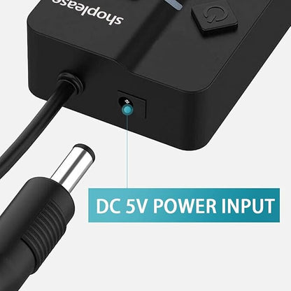 USB 3.0 Splitter, 7-Port USB 3.0 Hub with Individual Power Switches and Lights, Portable Expansion Data Hub with 5V/2A Power Adapter for Windows 10, 8.1, 8, 7, Vista, XP, Linux, Mac OS X