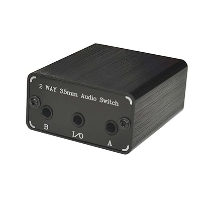 SPRODIO 2 Port 3.5mm Stereo Audio Switch Box AUX Headphone Speaker Manual selector switcher Use 6A Toggle Switch (2 in 1 Out / 1 in 2 Out) -T21