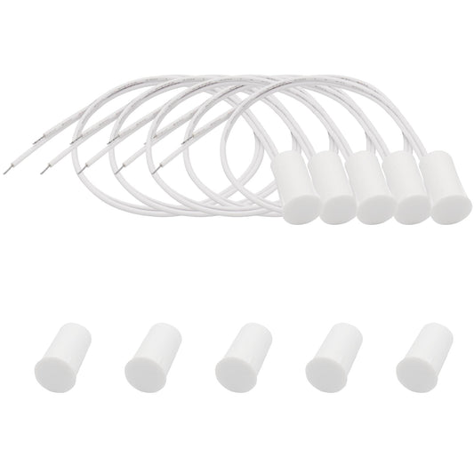FOCMKEAS 4PCS Recessed Wired Door Contact Sensor, NC, ABS White, RC-33