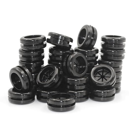 Rubber Grommets for Wiring, 5/8 Inch Drill Hole, 9/16 Inch ID, Firewall Grommets Automotive Cable Cords Hoses Protection, Double-Sided Rubber Plugs for Round Holes, 30 Pcs, 14x16 mm