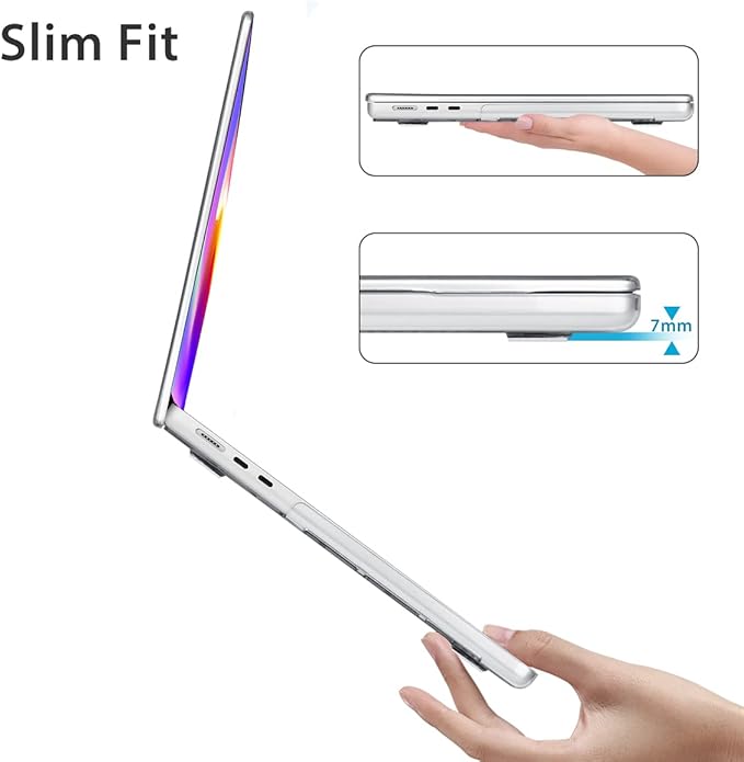 Compatible with 2025 2024-2022 MacBook Air 13.6 inch Case Model A3240 M4 A3113 M3 A2681 M2 with Touch ID, Plastic Hard Shell Case&Keyboard Cover&Screen Protector&Webcam Cover, Blue Graffiti