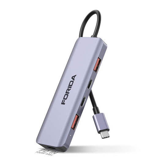 USB C Hub 10Gbps USB C Multiport Adapter for MacBook ipad Phone with 100W PD Charging, USB c Splitter 1 in 4 Out 10Gbps Data Ports Compatible with Surface, XPS, Samsung, Dell and More(Space Gray)