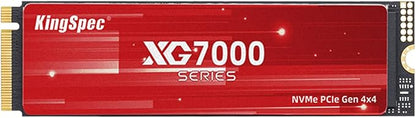 KingSpec XG7000 1TB NVMe SSD PCIe 4.0-7400MB/s Read Speed, 3D TLC NAND M.2 2280 Internal SSD, Compatible with Gaming PC, Laptop, PS5 Console