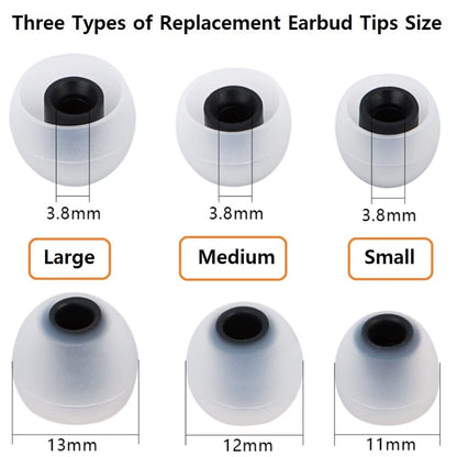 Earbud Silicone Ear Tips Earbuds Replacement Ear Tips Gels Bud for Popular in-Ear Headphones Other Inner Hole from 3.8mm - 5.1mm Earphones 9 Pairs S/M/L