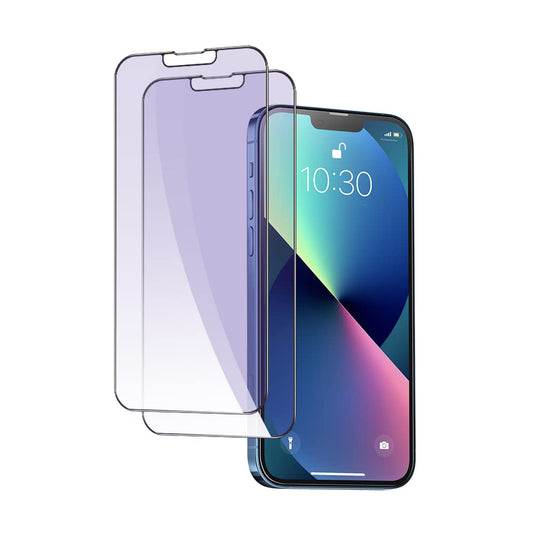 PERFECTSIGHT 2 Pack Anti Blue Light Screen Protector Compatible with iPhone 14 Plus, iPhone 13 Pro Max, [Eye Protection Relieve Eye Strain] HD Clear Blue Light Blocking Tempered Glass