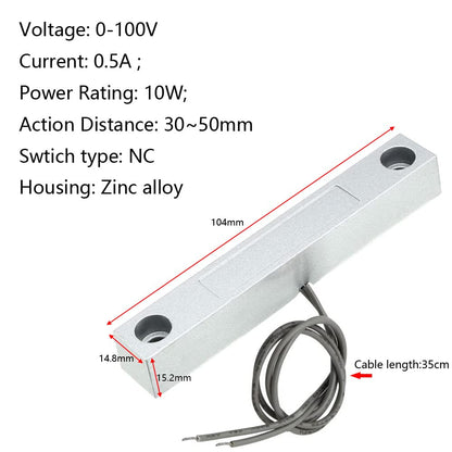 Gebildet Home Security Wired Rolling Door Contact Magnetic Reed Switch MC-58 Alarm Sensor Magnetic Switch with 2 Wires for N.C. Applications